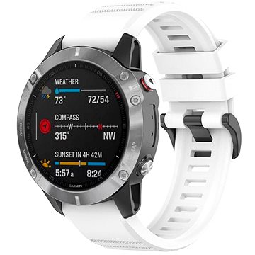 FIXED Silicone Strap na Garmin QuickFit 22 mm biely