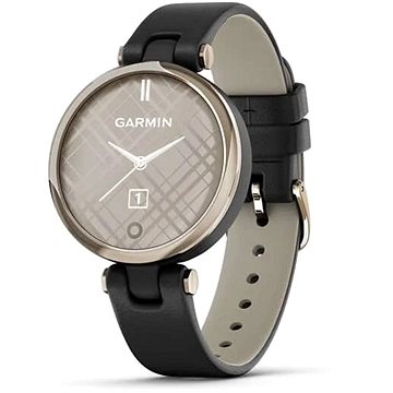 Garmin Lily Classic Cream Gold/Black Leather Band - Smart hodinky