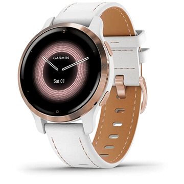 Garmin Venu 2S Rose Gold/White Leather Band - Smart hodinky