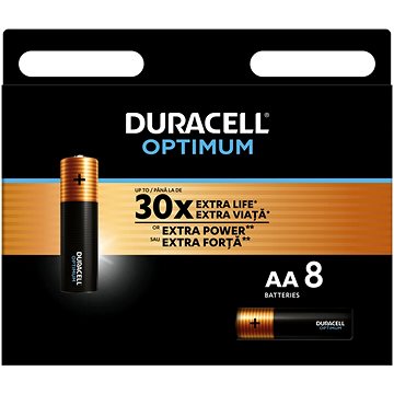 DURACELL Optimum alkalická batéria tužková AA 8 ks