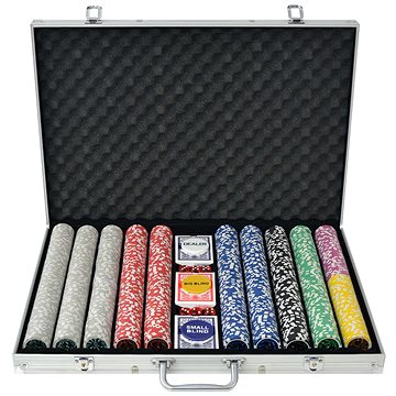 Shumee Poker sada 1000 laserových žetónov hliník