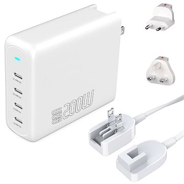 4smarts Charger GaN Flex Pro 200 W 4 USB-C white