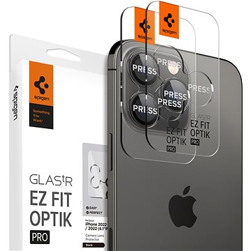 Spigen tR EZ Fit Optik Pro 2 Pack Black iPhone 14 Pro/iPhone 14 Pro Max/15 Pro/15 Pro Max