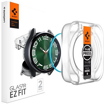 Spigen Glass tR EZ Fit 2 Pack Samsung Galaxy Watch6 Classic 47 mm