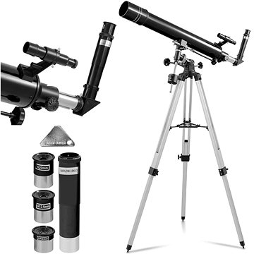 Uniprodo astronomický refraktor na pozorovanie mesiaca a planét, priemer 900 mm. 80 mm