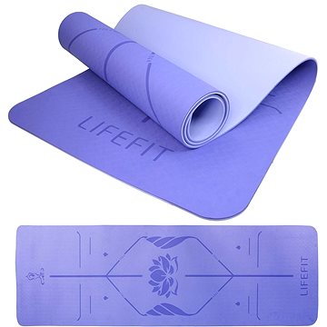 LIFEFIT YOGA MAT LOTOS DUO, 183 × 58 × 0,6 cm, modrá