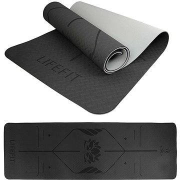 LIFEFIT YOGA MAT LOTOS DUO, 183 × 58 × 0,6 cm, čierna