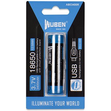 Wuben 18650 ABE3400R USB single