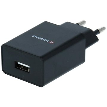 Swissten sieťový adaptér Smart IC 1× USB 1A power + dátový kábel USB/microUSB 1,2 m čierny