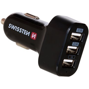 Swissten adaptér do auta 3× USB 5,2 A - Nabíjačka do auta