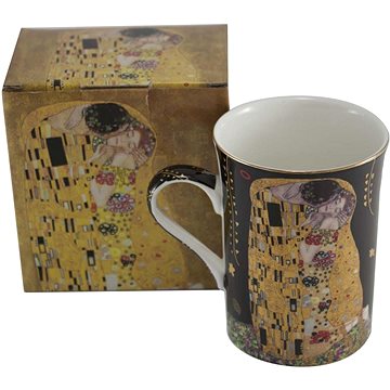 Home Elements Hrnček 300 ml, Klimt Bozk čierny