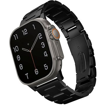 Uniq Osta článkový oceľový pre Apple Watch 49/45/44/42 mm, Midnight (Black)