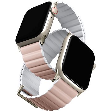 Uniq Revix Premium Edition Reversible Magnetic remienok na Apple Watch 49/45/44/42 mm ružový/biely