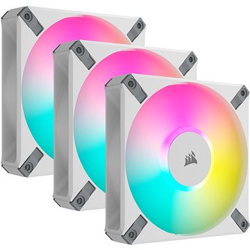 Corsair iCUE AF120 RGB ELITE Triple Pack White + Lightning Node Core White