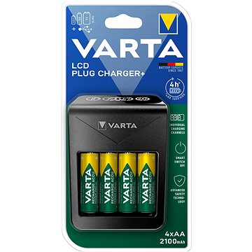 VARTA, nabíjačka LCD Plug Charger+ 4x AA 56706 2 100 mAh