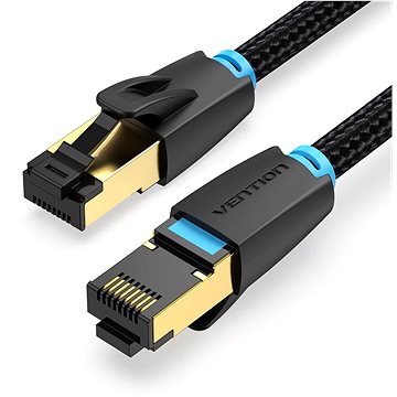 Vention Cotton Braided Cat.8 SFTP Patch Cable 0.5m Black