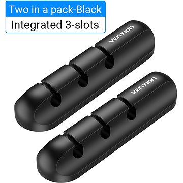 Vention 3 Ports Desktop Cable Manager Black 2 Pack