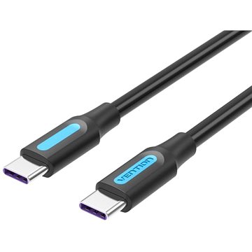 Vention Type-C (USB-C) 2.0 (M) to USB-C (M) 100W / 5A Cable 2m Black PVC Type - Dátový kábel