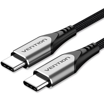 Vention Type-C (USB-C) 2.0 (M) to USB-C (M) Cable 1M Gray Aluminum Alloy Type - Dátový kábel