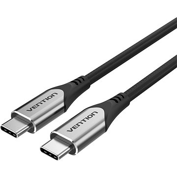 Vention Nylon Braided Type-C (USB-C) Cable (4K/PD/60 W/5 Gbps/3 A) 1 m Gray - Dátový kábel