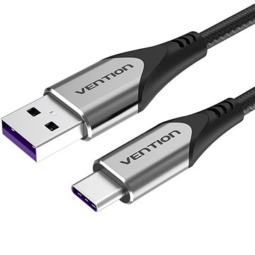 Vention USB-C to USB 2.0 Fast Charging Cable 5A 1M Gray Aluminum Alloy Type - Dátový kábel