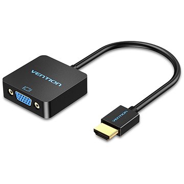 Vention HDMI to VGA Converter with Female Micro USB and Audio Port 0,15 m Black - Redukcia
