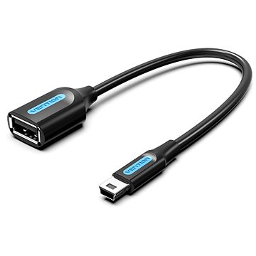 Vention Mini USB (M) to USB (F) OTG Cable 0,15 m Black PVC Type - Redukcia