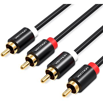 Vention 2× RCA Male to Male Audio Cable 2 m Black Metal Type