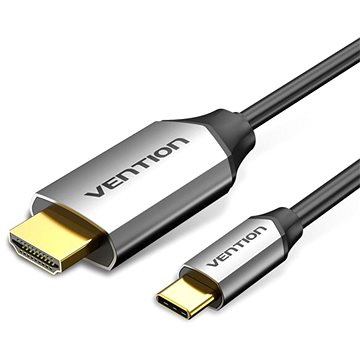 Vention USB-C to HDMI Cable 2M Black Aluminum Alloy Type - Video kábel