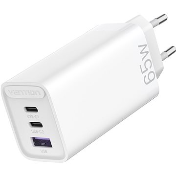 Vention 3-port GaN Charger (65 W USB-C/30 W USB-C/30 W USB) White