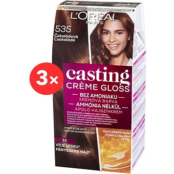 ĽORÉAL CASTING Creme Gloss 535 Chocolate 3 × 180 ml - Hair Dye 