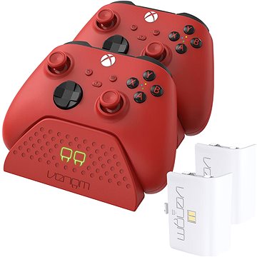 VENOM VS2879 Xbox Series S/X & One Red Twin Docking Station + 2 batérie