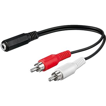 PremiumCord Kábel Jack 3,5 mm – 2× CINCH F/M 20 cm