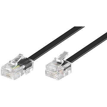 PremiumCord telefónny rovný 8P4C (RJ-45) plug – 6P4C (RJ-11) plug 3 m – čierny