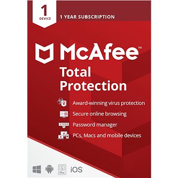 McAfee Total Protection pre 1 zariadenie na 12 mesiacov (elektronická licencia)