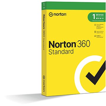 Norton 360 Standard 10 GB, VPN, 1 používateľ, 1 zariadenie, 24 mesiacov (elektronická licencia)