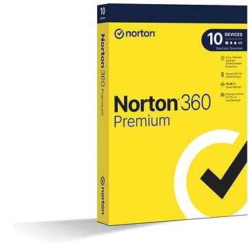 Norton 360 Premium 75 GB, VPN, 1 používateľ, 10 zariadení, 24 mesiacov (elektronická licencia)