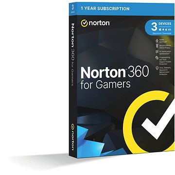 Norton 360 for gamers 50 GB, 1 použivateľ, 3 zariadenia, 12 mesiacov (elektronická licencia)