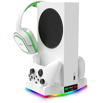 iPega XBS011S Multifunkčný nabíjací RGB stojan s chladením pre Xbox Series S + 2 ks batérií