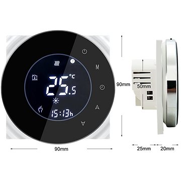 iQtech SmartLife GCLW-B, WiFi termostat na bojlery a kotle s bezpotenciálovým spínaním, čierny - Inteligentný termostat