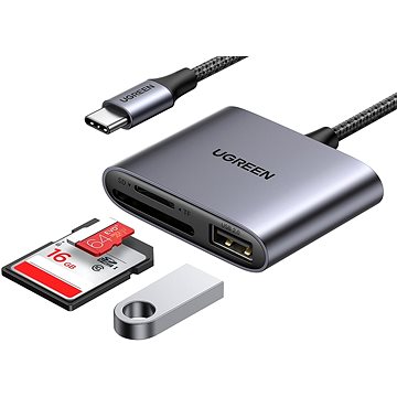 UGREEN USB-C to SD/TF + USB 2.0 Memory Card Reader