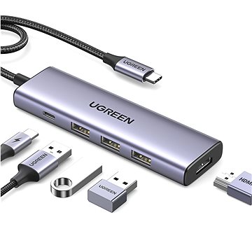 UGREEN 5-in-1 USB-C to HDMI/3× USB 3.0/PD