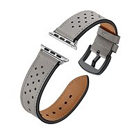 Eternico Leather Band pre Apple Watch 42mm / 44mm / 45mm sivý - Remienok na hodinky