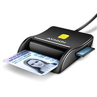 AXAGON CRE-SM3SD Smart card/ID card & SD/microSD/SIM card FlatReader, USB-A 1.3 m cable - Čítačka občianskych preukazov