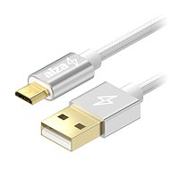 Dátový kábel AlzaPower AluCore Micro USB 1 m Silver - Datový kabel