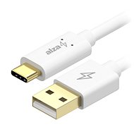 Dátový kábel AlzaPower Core Charge 2.0 USB-C 1 m biely