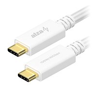 AlzaPower AluCore USB-C/USB-C USB4, 5 A, 100 W, 0,5 m White - Dátový kábel