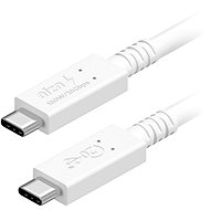 Dátový kábel AlzaPower Core USB-C/USB-C USB4, 5 A, 100 W, 0,5 m biely