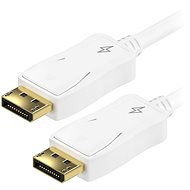 Video kábel AlzaPower DisplayPort (M) na DisplayPort (M) prepojovací 1,5 m biely