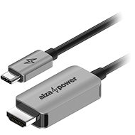 Video kábel AlzaPower Alucore USB-C (M) na HDMI 2.1 8K 60 Hz (M) 1,5 m strieborný